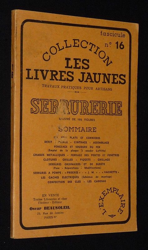 Serrurerie (Collection Les Livres Jaunes, n°16)