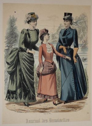 Gravure de mode XIXe siècle tirée du "Journal des Demoiselles" (n°4431)