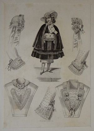Gravure de mode XIXe siècle tirée du "Journal des Demoiselles" (n°III)