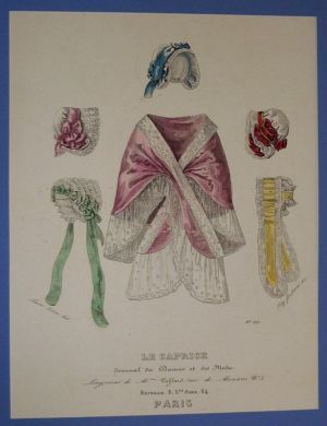 Gravure de mode XIXe siècle tirée du "Caprice, journal des dames et des modes" (n°313)