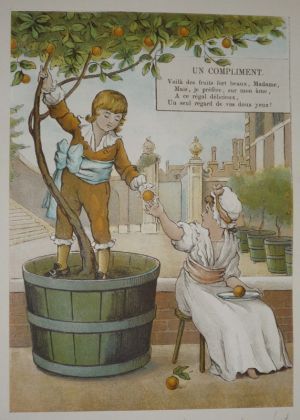 Illustration tirée de "La Gazette des enfants" (fin XIXe siècle) : Un compliment