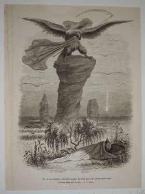 Gravure d'après J.-J. Grandville tirée du "Recueil comique de belles caricatures sur Chine" (1850) : La Mort