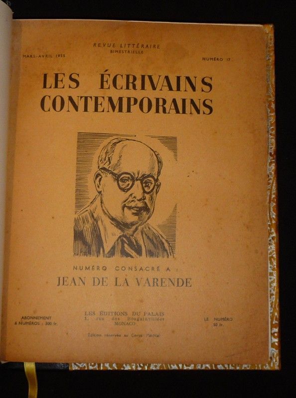 Les Ecrivains contemporains : Jean de la Varende, T'Serstevens, Edouard Herriot, Joseph Kessel, Francis Carco, Joseph Peyré, Pierre Gaxotte, André Maurois