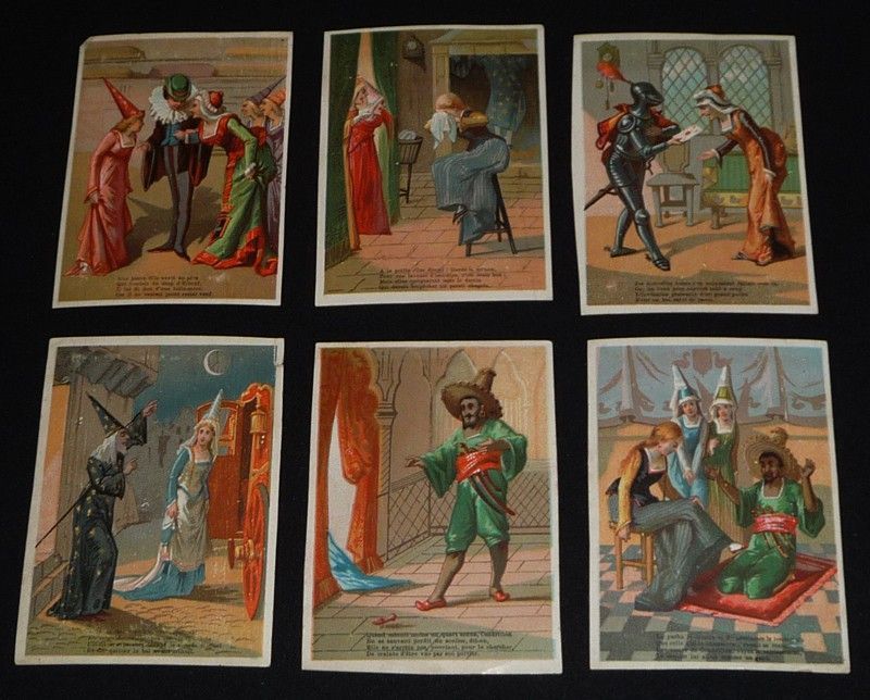 Lot de 6 chromos XIXe : Cendrillon
