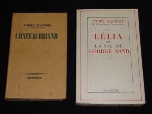 Lot de 2 ouvrages d'André Maurois : Chateaubriand - Lélia ou la vie de George Sand (2 volumes)