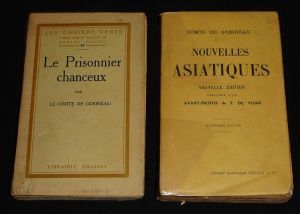 Lot de 2 ouvrages du Comte de Gobineau : Nouvelles asiatiques - Le Prisonnier chanceux (2 volumes)