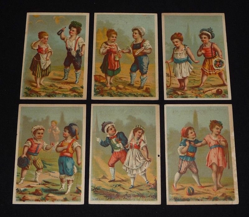 Lot de 6 chromos : Mariage miniature