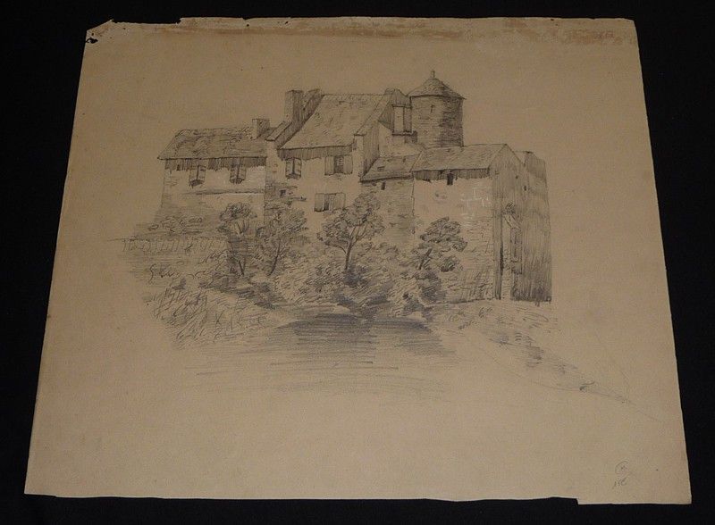 Dessin au crayon graphite : Vieille bâtisse