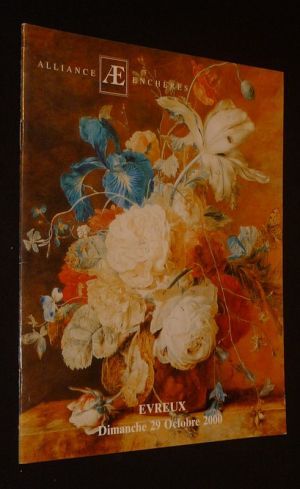 Alliance Enchères - Tableaux anciens et modernes, bijoux, meubles et objets d'art des XVIe, XVIIe, XVIIIe et XIXe siècles (Evreux, 29 octobre 2000)