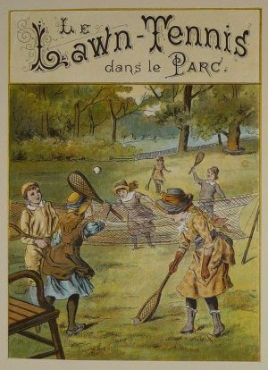 Illustration tirée de "La Gazette des enfants" (fin XIXe siècle) : Le Lawn-Tennis dans le parc