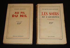 Lot de 2 ouvrages de Jacques Boulenger : Au fil du Nil - Les Soirs de l'archipel (2 volumes)