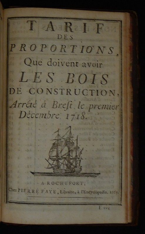Traité de perspective linéaire - Traité de la mesure des bois - Tarif des proportions que doivent avoir les bois de construction, arrêté à Brest le premier décembre 1718