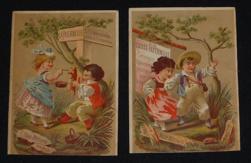 Lot de 2 chromos : La Caisse paternelle