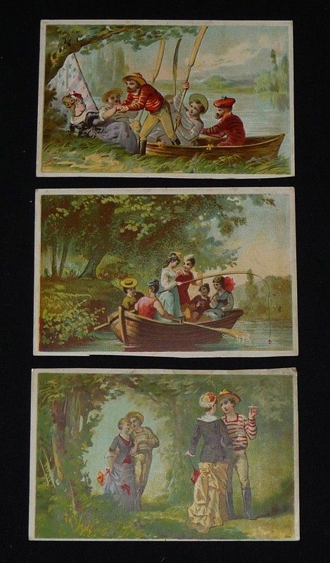 Lot de 3 chromos : Scènes champêtres