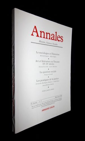 Annales Histoire, Sciences Sociales, 51e Année, n°3 (Mai-Juin 1996) : Le sociologue et l'historien, Art et littérature en Toscane (14e-16e siècles), la question sociale, Les pratiques de la justice, crime, justice, prison