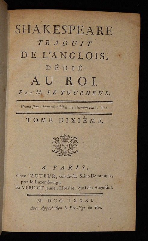 Shakespeare traduit de l'anglais, dédié au roi par M. Le Tourneur (Tome 10)