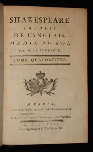 Shakespeare traduit de l'anglais, dédié au roi par M. Le Tourneur (Tome 14)