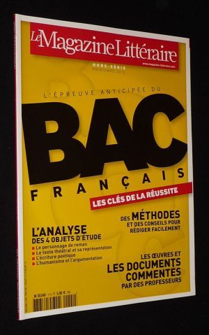 Le Magazine Littéraire (Hors-série, printemps 2012) : L'épreuve anticipée du Bac français, les clés de la réussite