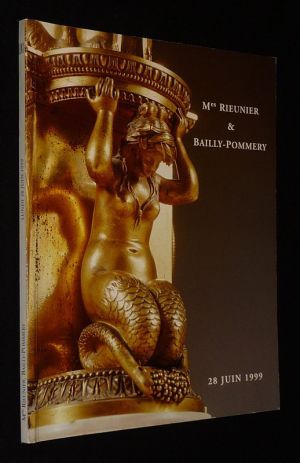 Maîtres Rieunier & Bailly-Pommery - Dessins, tableaux anciens et modernes, céramiques, meubles et objets d'art, tapisseries (Drouot-Richelieu, 28 juin 1999)