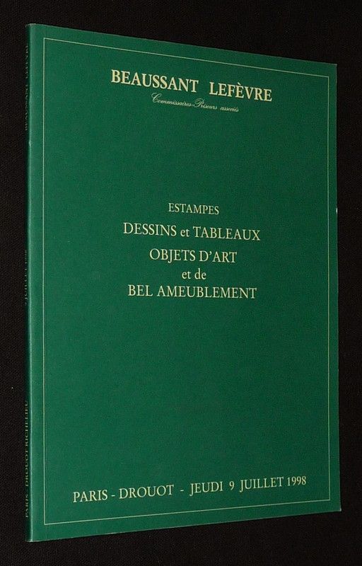 Beaussant Lefèvre - Vente du 9 juillet 1998 : Estampes, dessins et tableaux, objets d'art et de bel ameublement