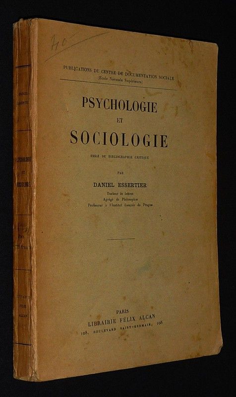 Psychologie et sociologie : Essai de bibliographie critique