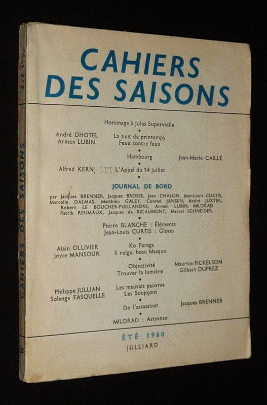 Cahiers des saisons (n°22, été 1960)