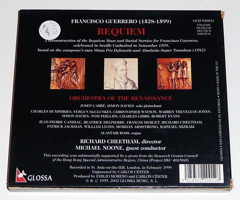 Francisco Guerrero : Requiem (CD)