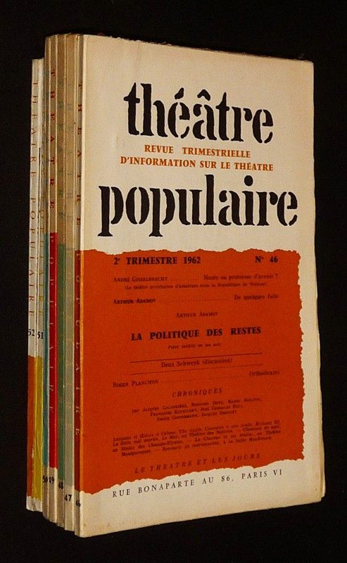 Théâtre populaire, du n°46 (2e trimestre 1962) au n°52 (4e trimestre 1963)