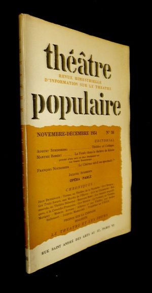 Théâtre populaire, n° 10, novembre-décembre 1954