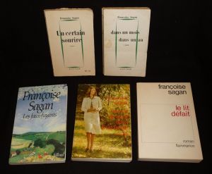 Lot de 5 ouvrages de Françoise Sagan : Dans un mois, dans un an - Un certain sourire - Les Faux-fuyants - Un peu de soleil dans l'eau froide - Le Lit défait (5 volumes)
