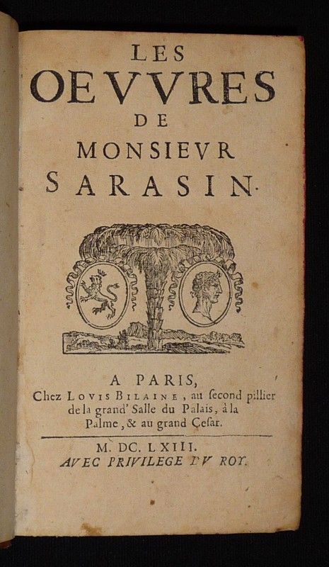 Les Oeuvres de Monsieur Sarasin