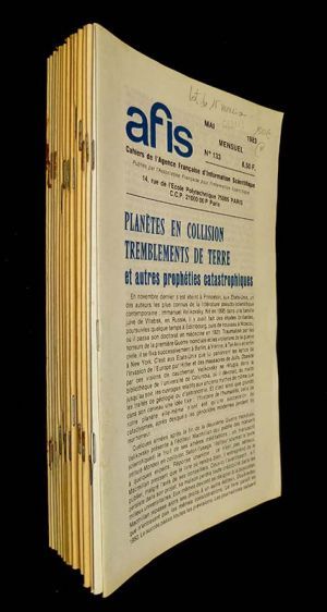 Revue Afis et pseudo-sciences  (Agence française d'Information Scientifique) : lot de 15 numéros (n°133, 154, 159, 172, 181, 185,193, 194,195, 187, 199, 212, 213, 224 et 230 parus entre 1983 et 1997)
