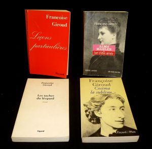 Lot de 4 ouvrages de Françoise Giroud : Leçons particulières - Les taches du léopard - Cosima la sublime - Alma Mahler ou l'art d'être aimée