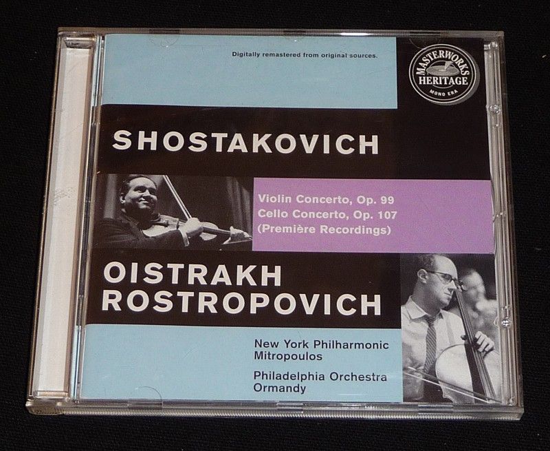 Shostakovitch : Violin Concerto, Op. 99 / Cello Concerto, Op. 107 - Oistrakh & Rostropovich (CD)