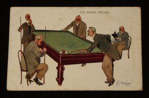 Carte postale ancienne : Un joueur séri-eux