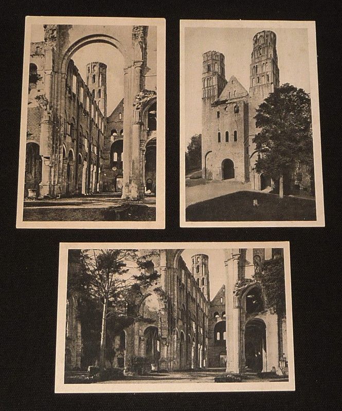 Lot de 3 cartes postales années 1950 : Ancienne Abbaye de Jumièges