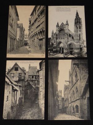 Lot de 4 cartes postales années 1930 : Caudebec-en-Caux