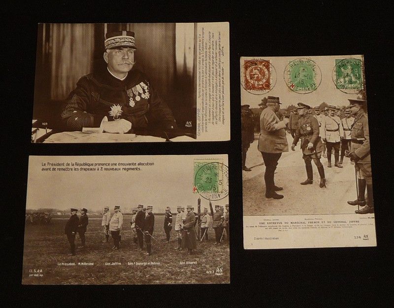 Lot de 3 cartes postales anciennes : Général Joffre