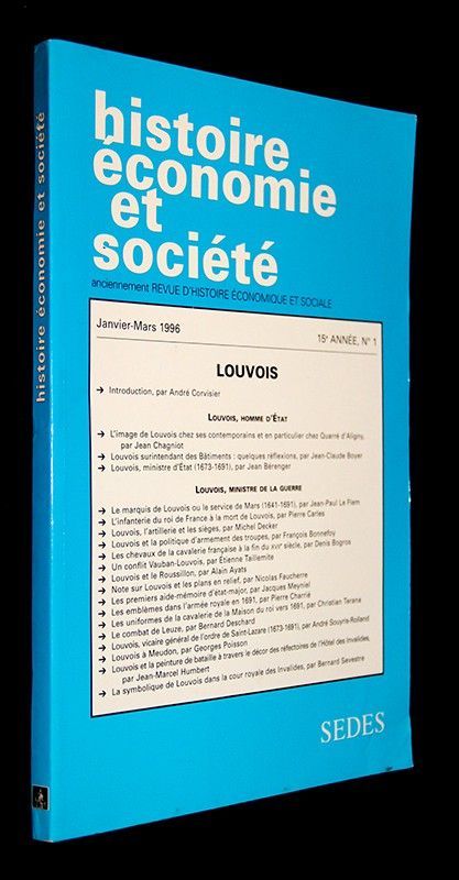 Histoire économie et société : Louvois, n° 1, Janvier-Mars 1996