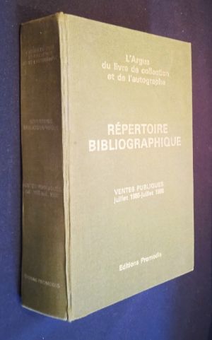 L'Argus du livre de collection. Répertoire bibliographique. Ventes publiques juillet 1985 - juillet 1986