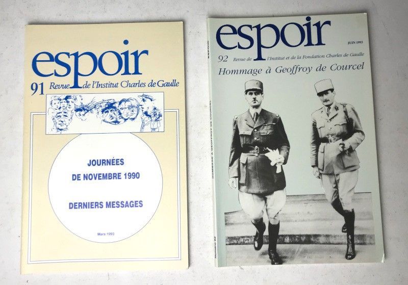 Espoir, revue de l'Institut et de la Fondation Charles de Gaulle (lot de 118 numéros)