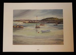 Aquarelle de Jean Vercel tirée de l'ouvrage "Les Iles Chausey" de R. Vercel : XIX. La Crabière et le Colombier