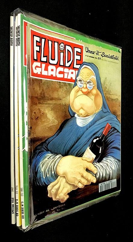 Lot de 9 numéros de Fluide Glaciale : du n°221 au 252 : n°221 / 228 / Or série n°3 / 237 / 242 / Or-série n°4 / 244 / 252 / Spécial été 97