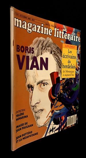Magazine Littéraire (n°270, octobre 1989) : Boris Vian / supplément : Les écrivains du Bordelais : de Montaigne à aujourd'hui