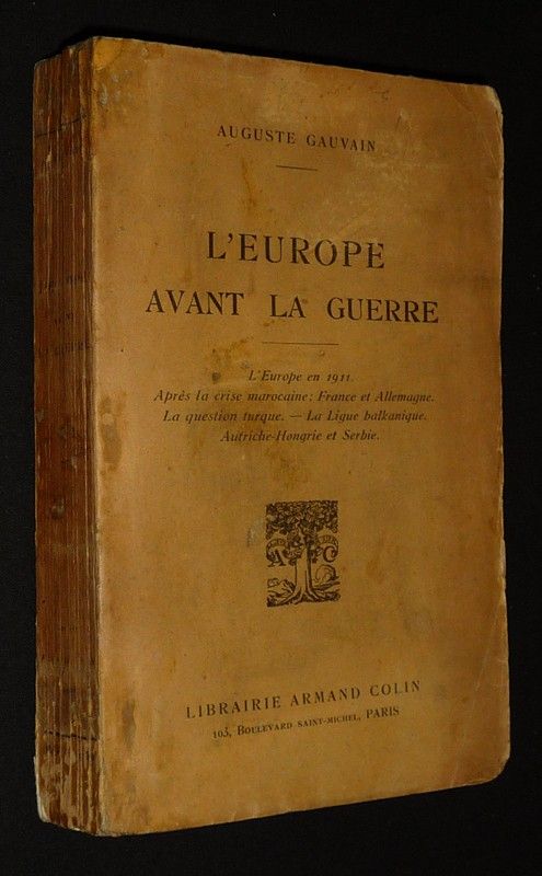 L'Europe avant la guerre