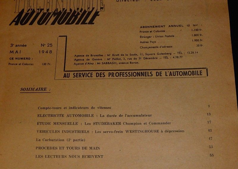 Revue technique automobile (3e année - n°25, mai 1948)