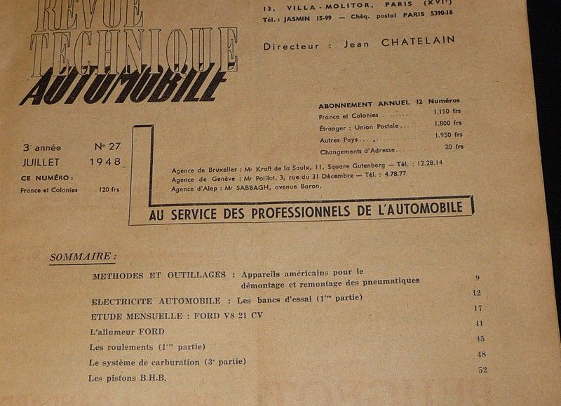 Revue technique automobile (3e année - n°27, juillet 1948)