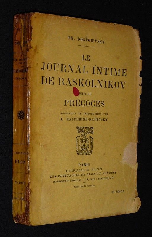 Le Journal intime de Raskolnikov, suivi de Précoces