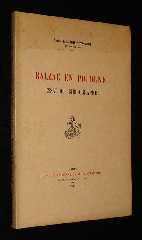 Balzac en Pologne : Essai de bibliographie