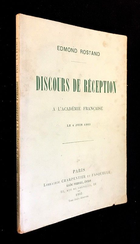 Discours de réception à l'académie française, le 4 juin 1903
